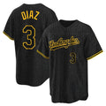 LA.Dodgers #3 Edwin D¨ªaz Player Black Gold Limited Home Gdoa Stitched Jerseys
