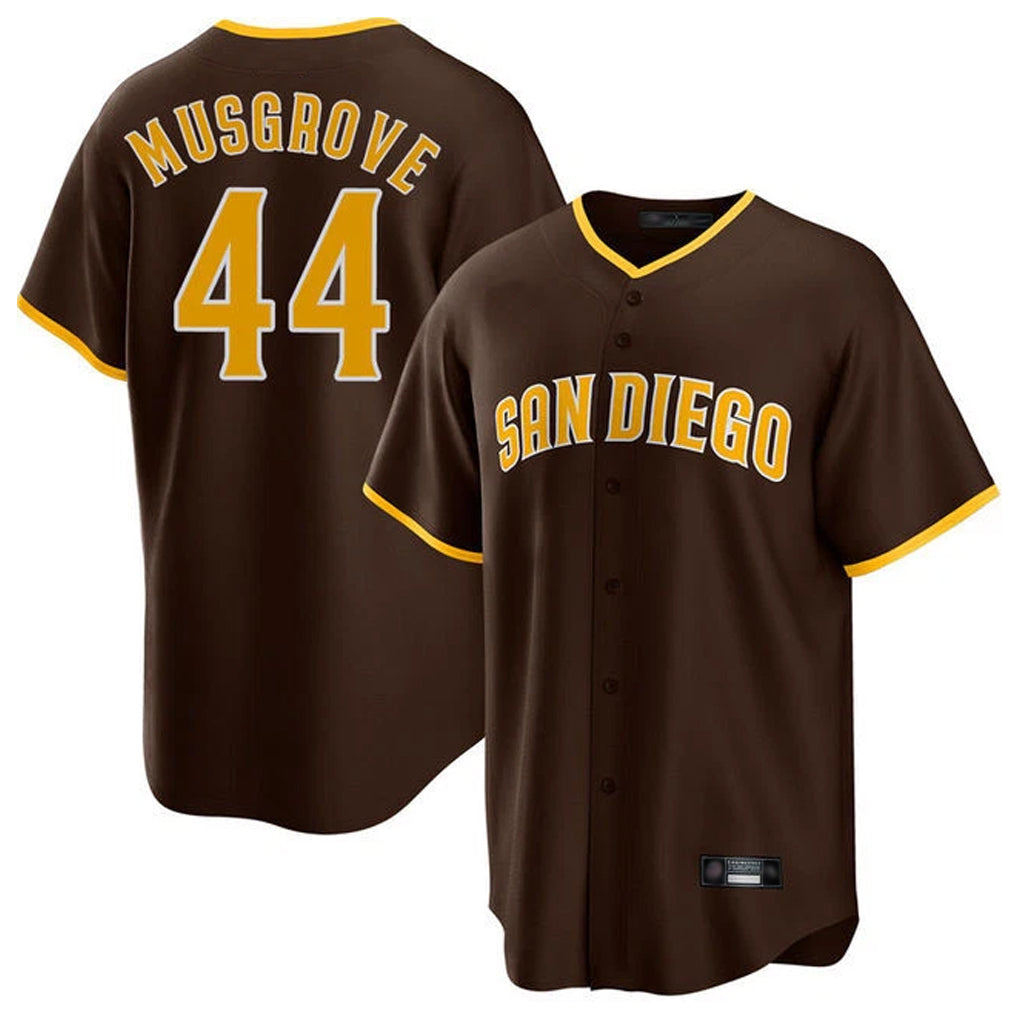 S.Diego Padres #44 Joe Musgrove Player Brown Home Game Stitched Jerseys