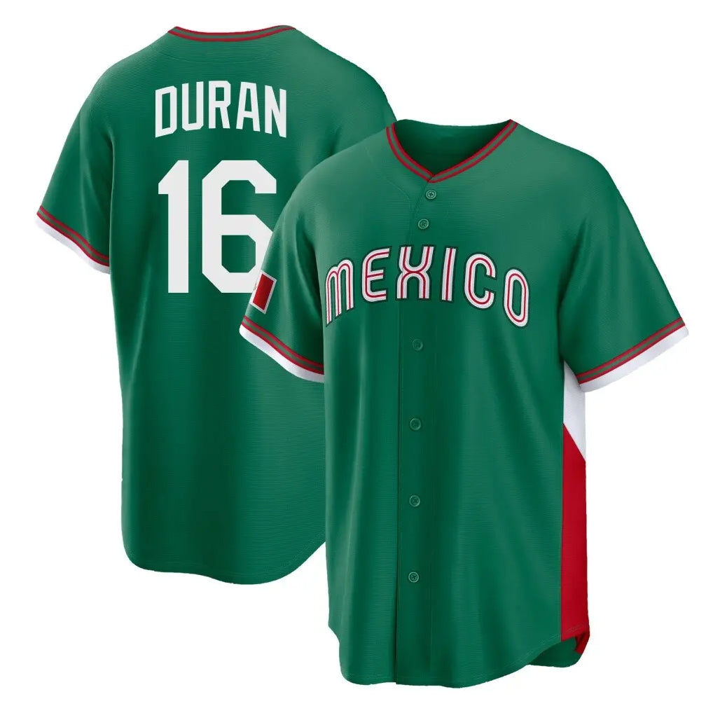 B.Red Sox #16 Jarren Duran Player Green Mexico 2026 World Classic Home Game Gdoa Stitched Jerseys