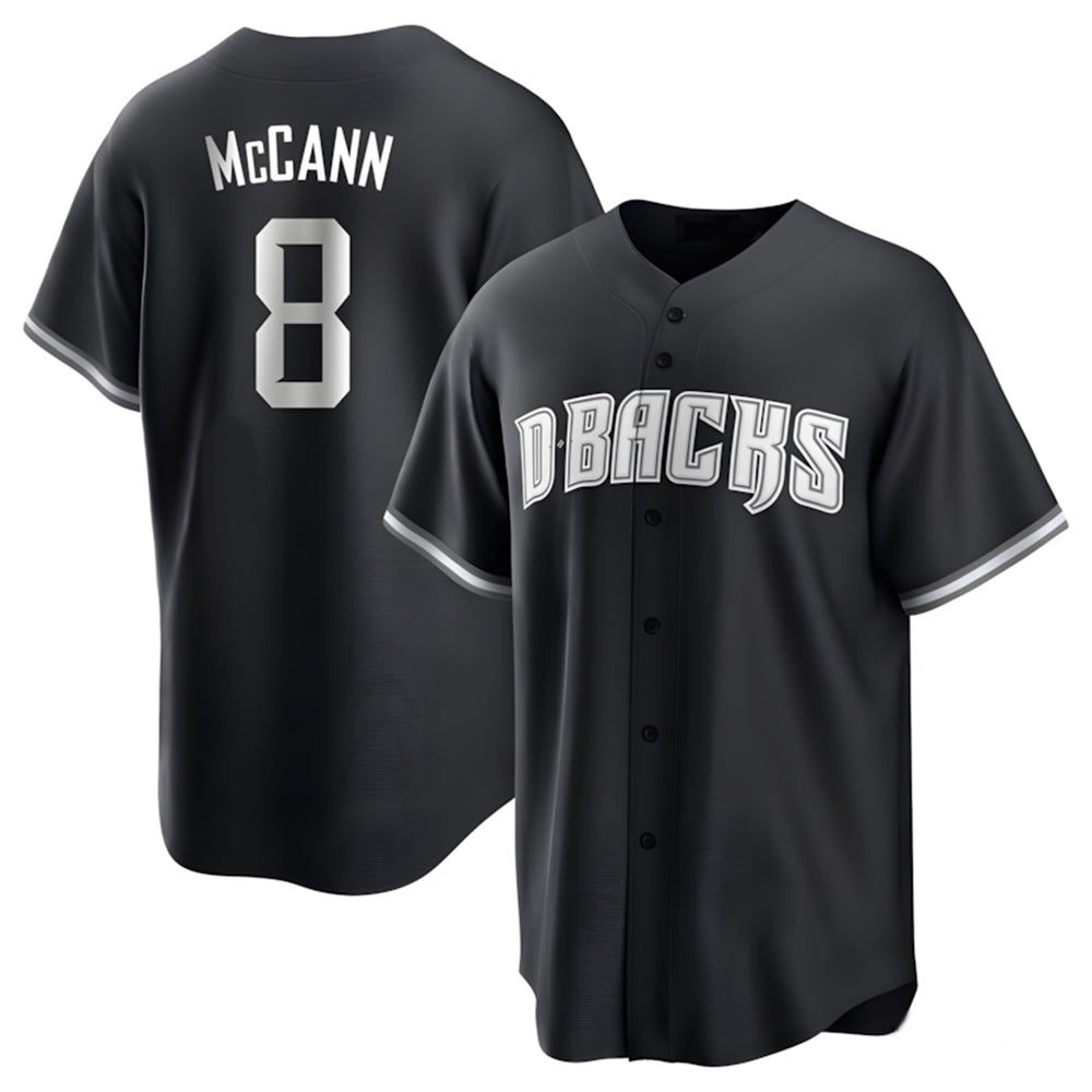 A.Diamondbacks #8 James McCann Player White Replica Black 2026 World Series Stitched Jersey