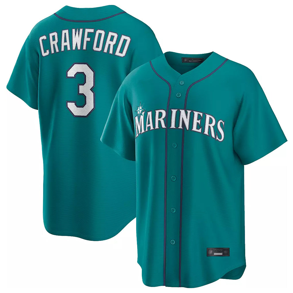S.Mariners #3 J.P. Crawford Player Teal Home Game Stitched Jerseys