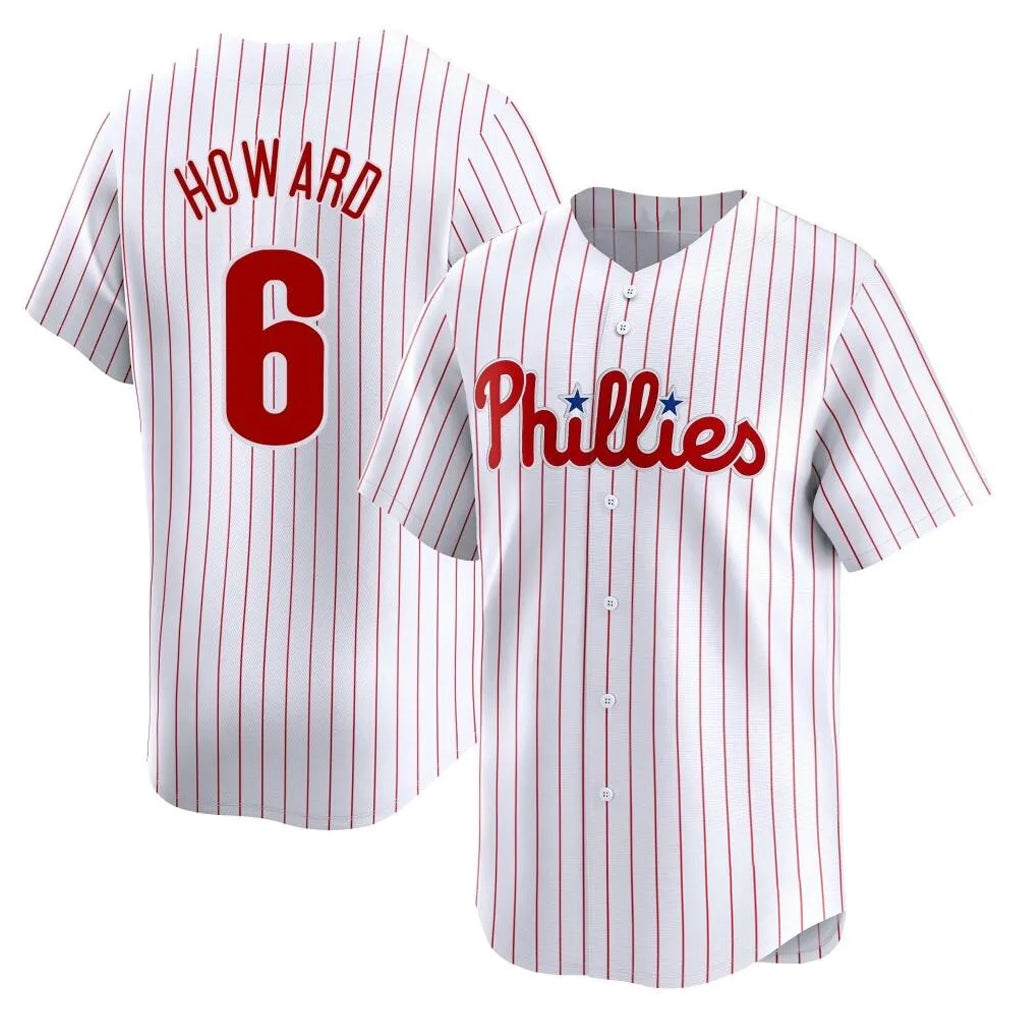 P.Phillies #6 Ryan Howard Player White Home Limited Stitched Jerseys