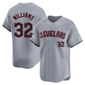 C.Guardians #32 Gavin Williams Player Gray Road Limited Home Game Gdoa Stitched Jerseys