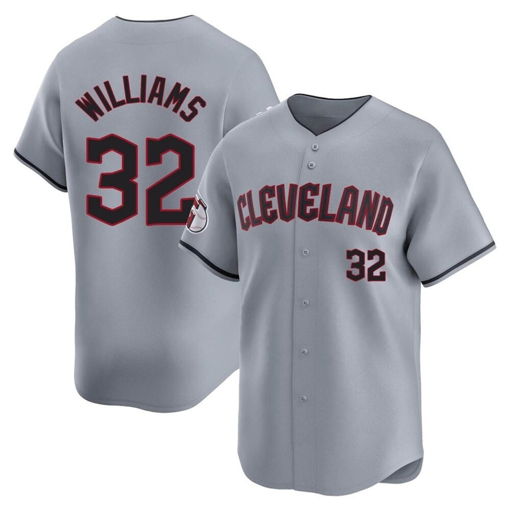 C.Guardians #32 Gavin Williams Player Gray Road Limited Home Game Gdoa Stitched Jerseys