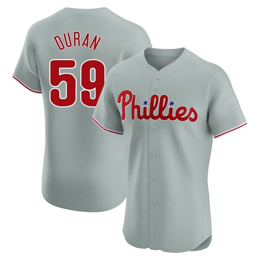 P.Phillies #59 Jhoan Duran Player Gray Home Limited Elite Stitched Jerseys