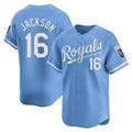 KC.Royals #16 Bo Jackson Player Light Blue Alt Limited Home Gdoa Stitched Jerseys