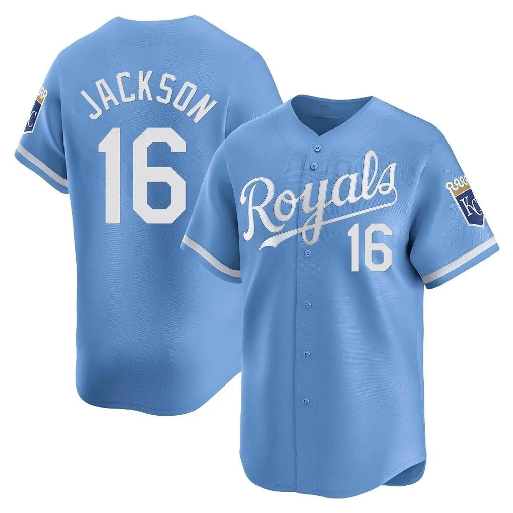 KC.Royals #16 Bo Jackson Player Light Blue Alt Limited Home Gdoa Stitched Jerseys
