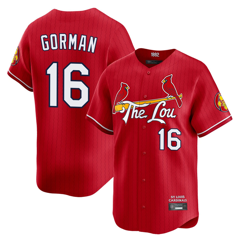 St. Louis Cardinals #16 Nolan Gorman Player Red City Connect Limited Stitched Jerseys