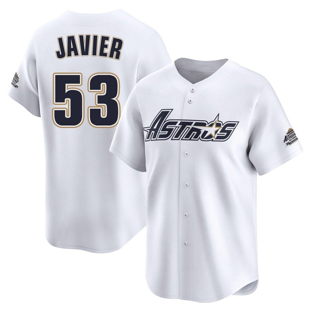 H.Astros #53 Cristian Javier Player White Throwback Cooperstown Collection Limited Gdoa Stitched Jerseys