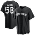S.Mariners #58 Luis Castillo Player Black Home Limited Gdoa Stitched Jerseys