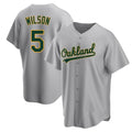 Athletics #5 Jacob Wilson Gray Replica Road Stitched Jersey