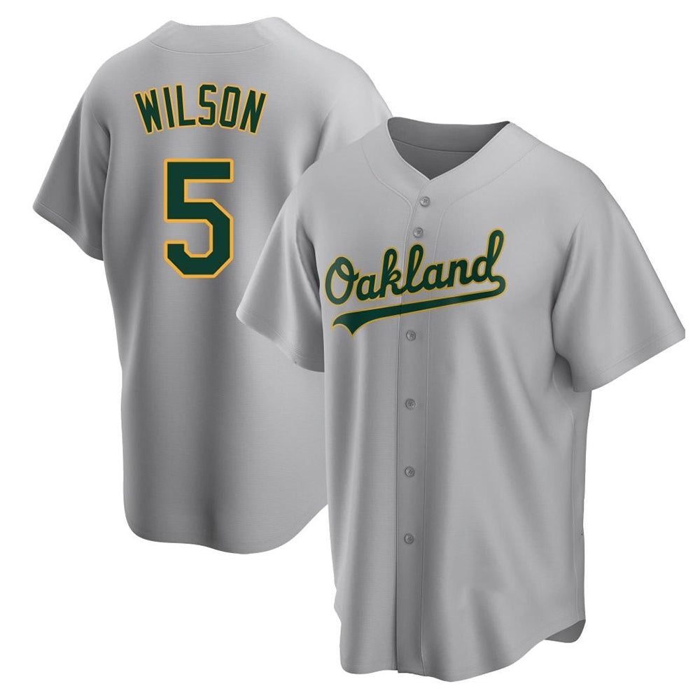 Athletics #5 Jacob Wilson Gray Replica Road Stitched Jersey