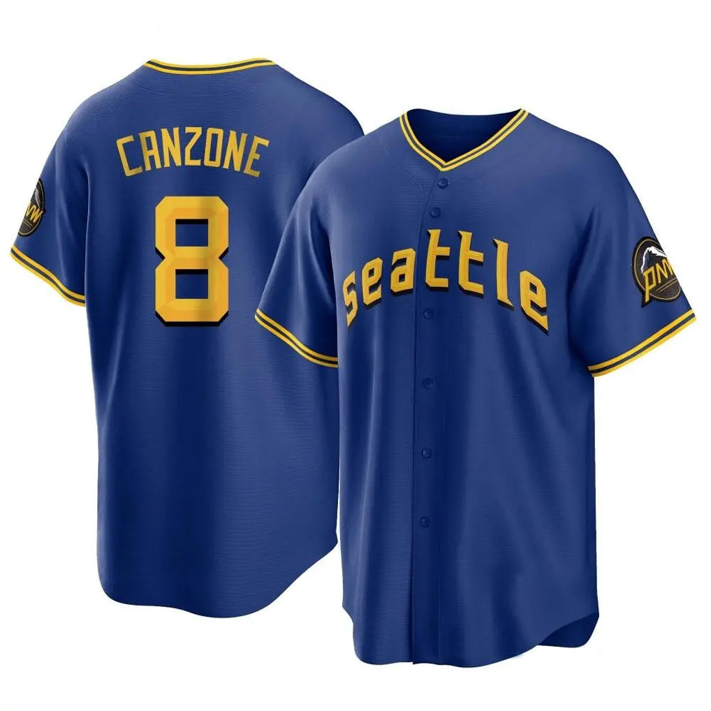 S.Mariners #8 Dominic Canzone Player Royal City Connect Home Game Gdoa Stitched Jerseys