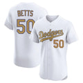 LA.Dodgers #50 Mookie Betts Player Gold Limited Elite Home Gdoa Stitched Jerseys