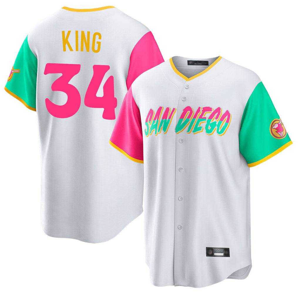 S.Diego Padres #34 Michael King Player White City Connect Home Game Stitched Jerseys