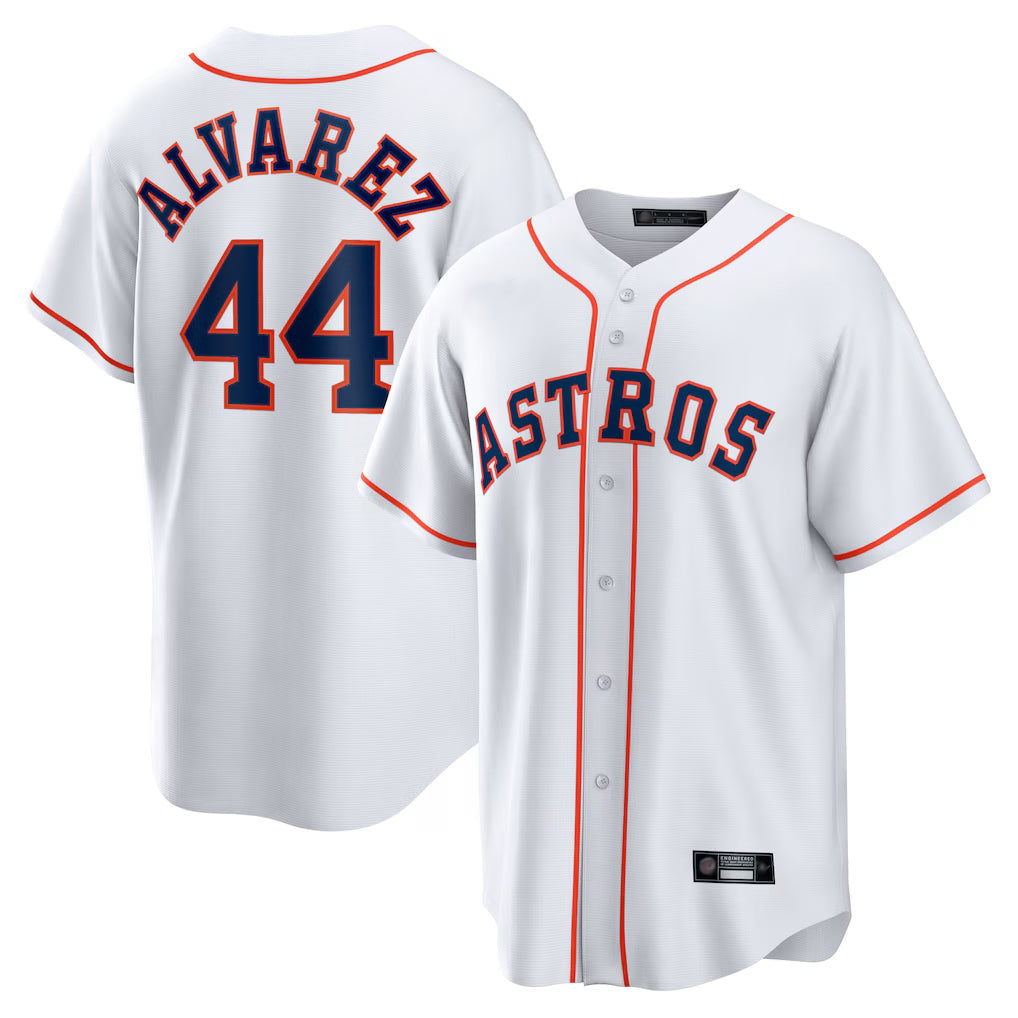 H.Astros #44 Yordan Alvarez Player White Home Game Gdoa Stitched Jerseys