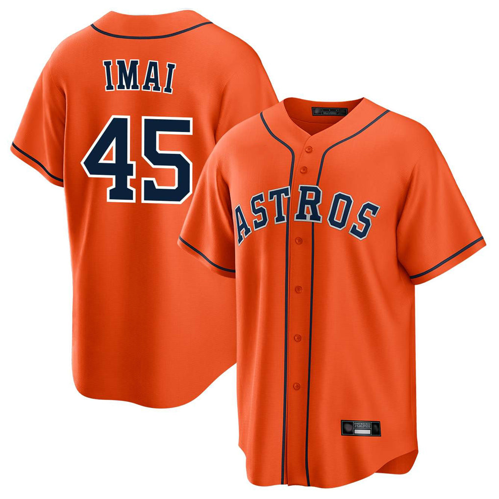 H.Astros #45 Tatsuya Imai Player Orange Home Game Gdoa Stitched Jerseys