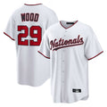 W.Nationals #29 James Wood Player White Home Limited Replica Stitched Jerseys