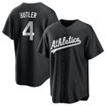 Athletics #4 Lawrence Butler player Black&White Replica Alternate Stitched Jersey