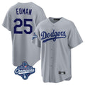 LA.Dodgers #25 Tommy Edman Player Gray World Series Meet Game Gdoa Stitched Jerseys