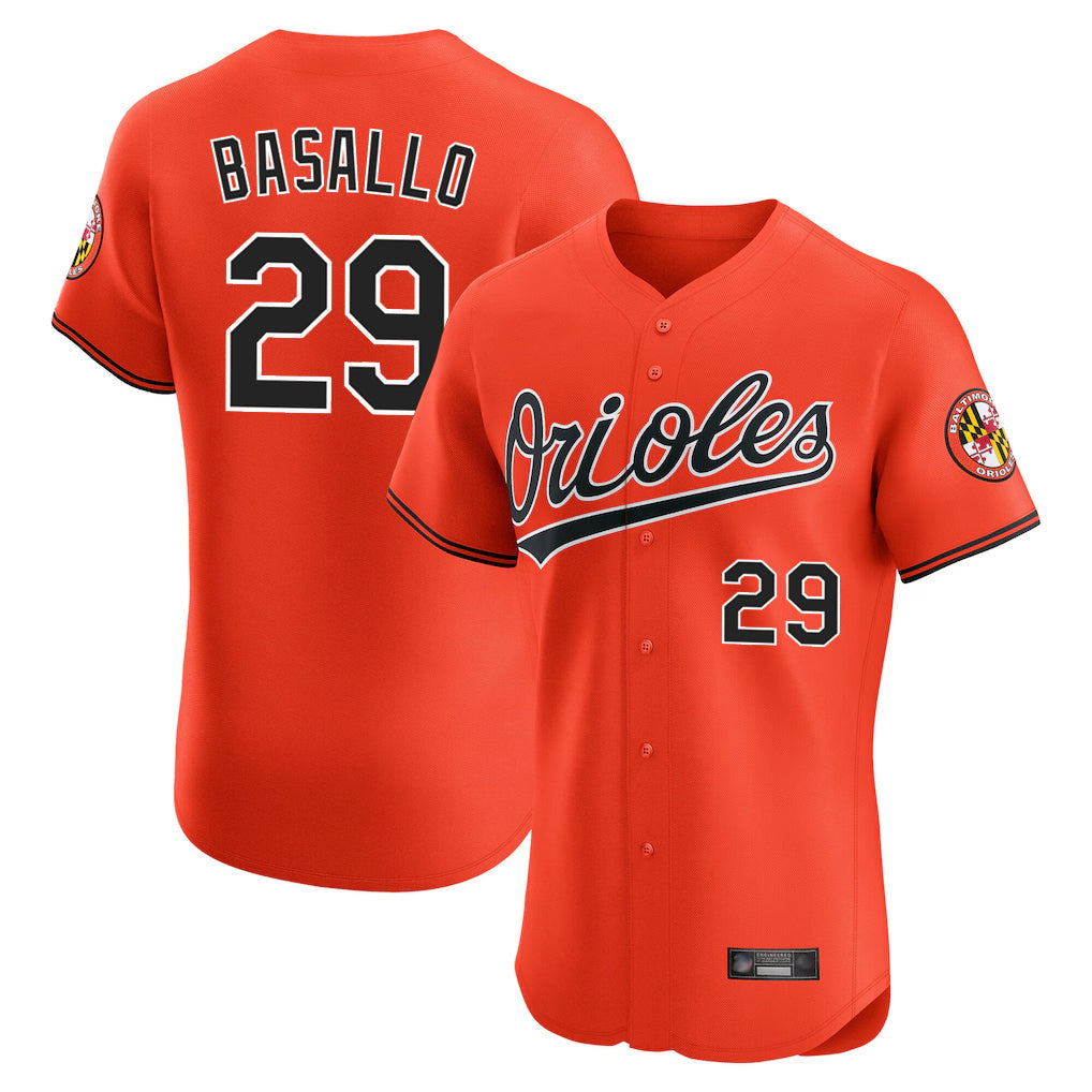 B.Orioles #29 Samuel Basallo Player Orange Limited Elite Home Game Gdoa Stitched Jerseys