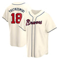 A.Braves #18 Mike Yastrzemski player Cream Replica Alternate Stitched Jerseys