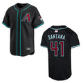 A.Diamondbacks #41 Carlos Santana Player Black Player game time Stitched Jersey