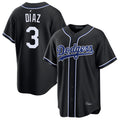 LA.Dodgers #3 Edwin D¨ªaz Player Black Carbon Limited Home Gdoa Stitched Jerseys