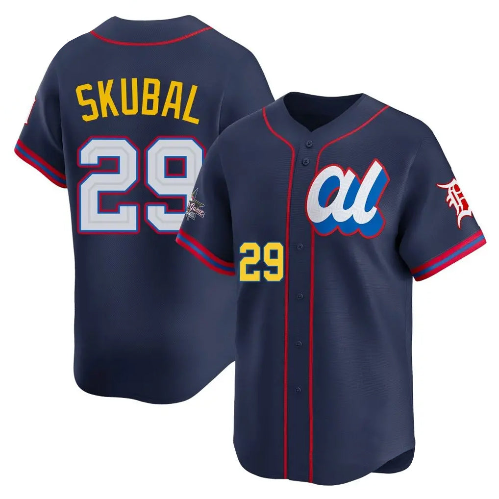D.Tigers #29 Tarik Skubal Player Navy Limited American League All-Star Edition Gdoa Stitched Jerseys