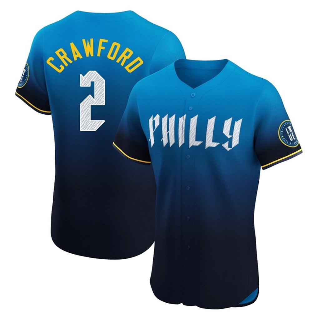P.Phillies #2 Justin Crawford Player Blue City Connect Home Limited Elite Stitched Jerseys