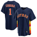 H.Astros #1 Carlos Correa Player Navy Home Game Gdoa Stitched Jerseys