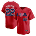 B.Red Sox #22 Garrett Whitlock Player Red USA World Classic Home Game Gdoa Stitched Jerseys