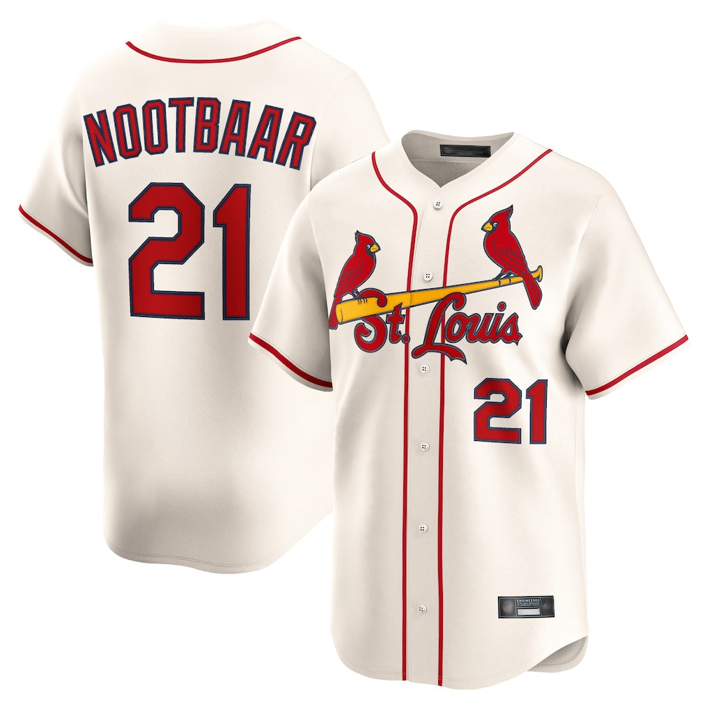 St. Louis Cardinals #21 Lars Nootbaar Player Cream Home Limited Gdoa Stitched Jerseys