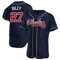 A.Braves #27 Austin Riley Player Navy Authentic Alternate Stitched Jerseys