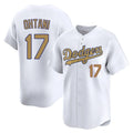 LA.Dodgers #17 Shohei Ohtani Player Gold Collection Limited Home Gdoa Stitched Jerseys