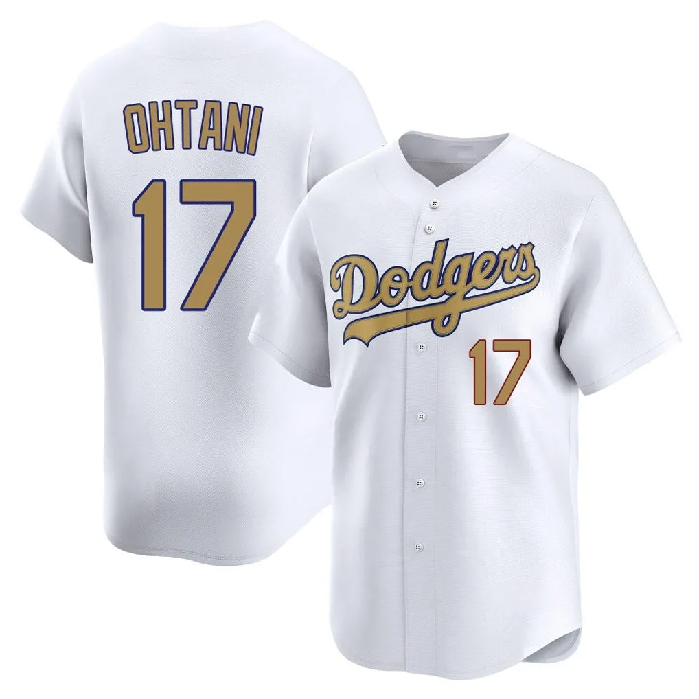 LA.Dodgers #17 Shohei Ohtani Player Gold Collection Limited Home Gdoa Stitched Jerseys