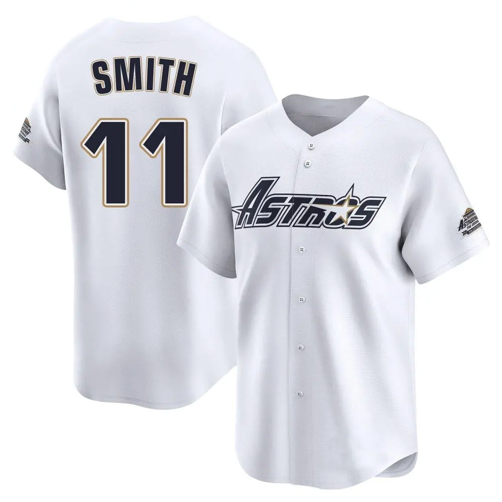 H.Astros #11 Cam Smith Player White Throwback Cooperstown Collection Limited Gdoa Stitched Jerseys