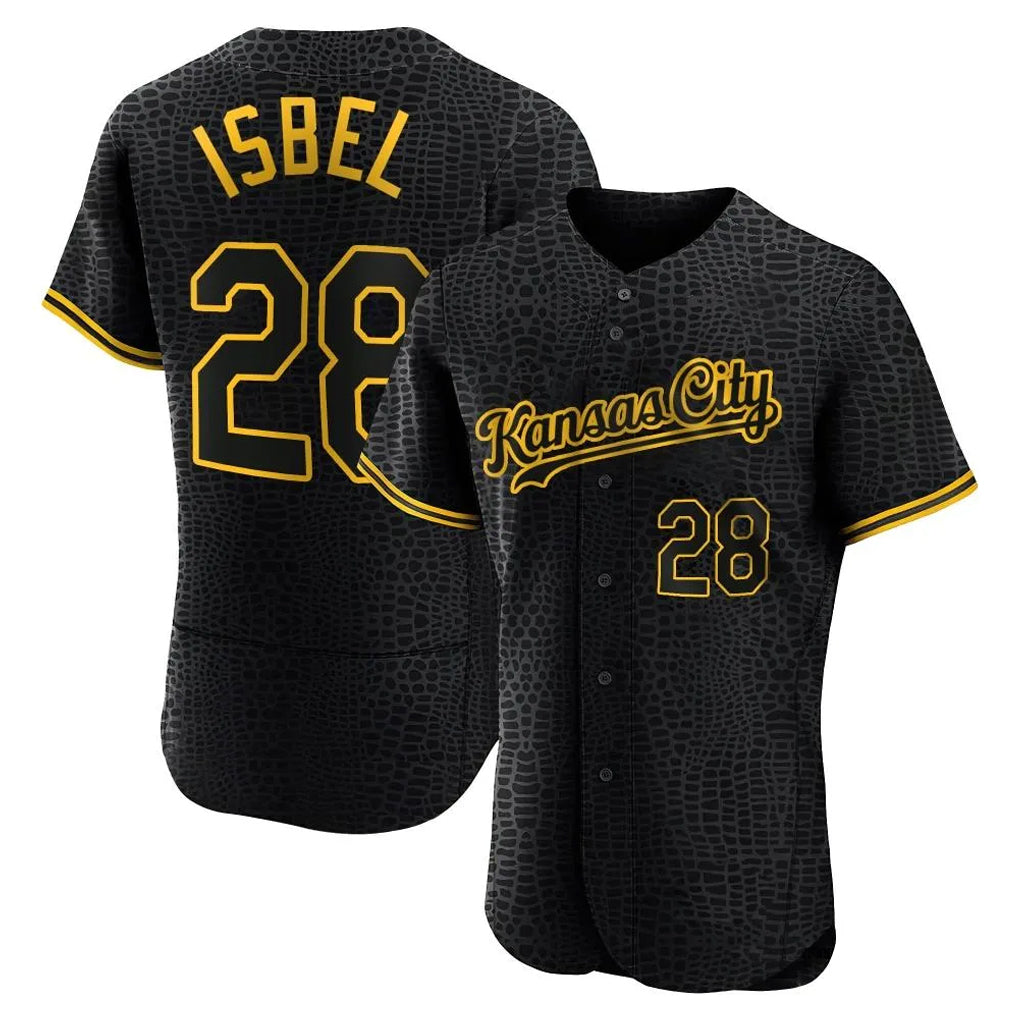 KC.Royals #28 Kyle Isbel Player Black Snake Skin City Limited Elite Gdoa Stitched Jerseys