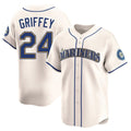 S.Mariners #24 Ken Griffey Jr Player Cream Home Limited Stitched Jerseys
