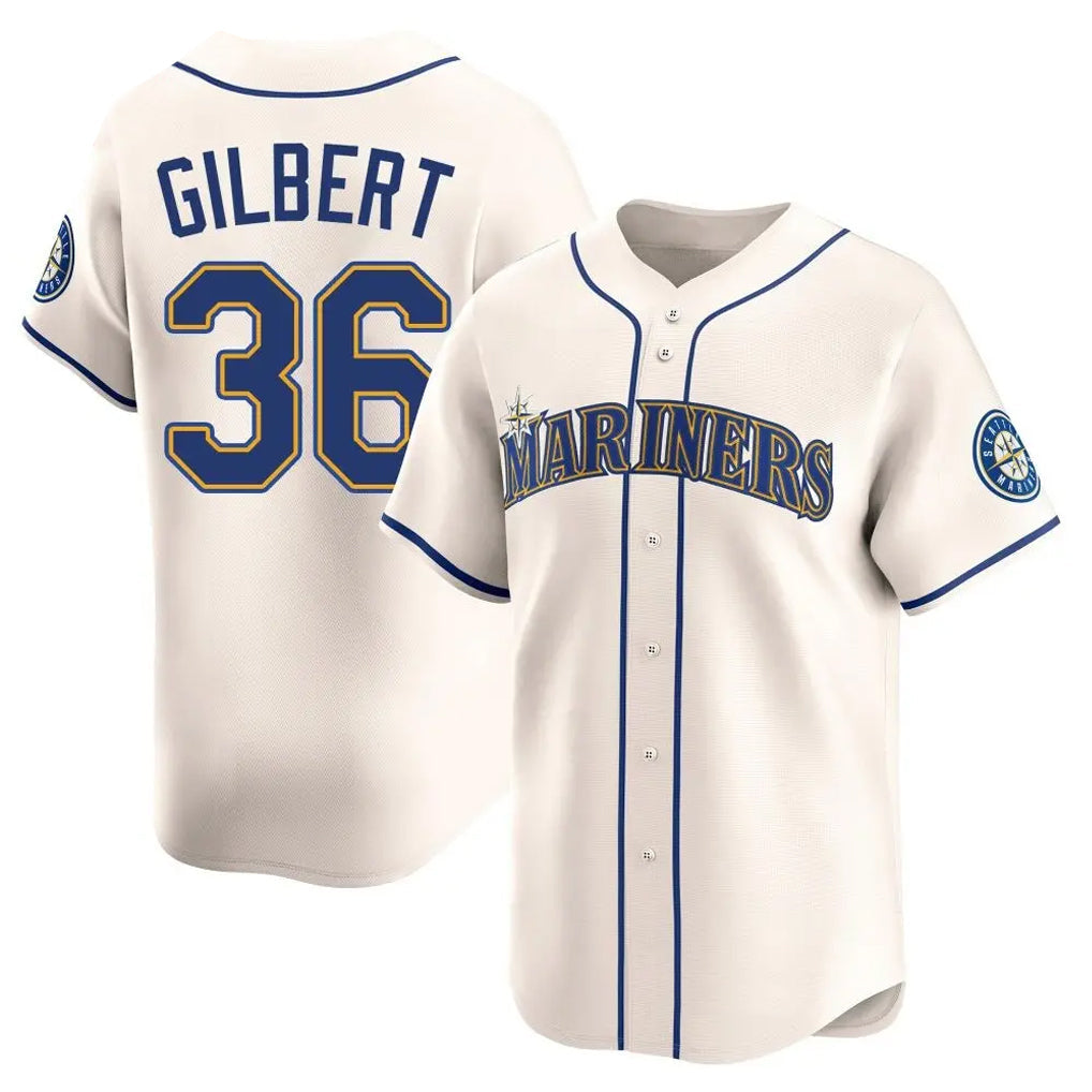S.Mariners #36 Logan Gilbert Player Cream Home Limited Stitched Jerseys