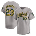 Athletics #23 Shea Langeliers Player Gray Limited Away Stitched Jersey