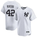 NY.Yankees #42 Mariano Rivera Player White Limited Home Gdoa Stitched Jerseys