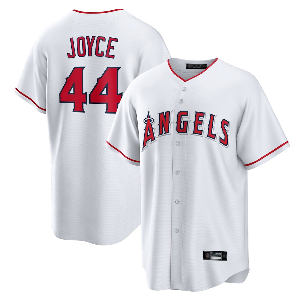 LA.Angels #44 Ben Joyce Player White Home Game Gdoa Stitched Jerseys