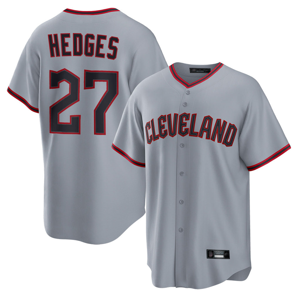 C.Guardians #27 Austin Hedges Player Gray Home Game Gdoa Stitched Jerseys