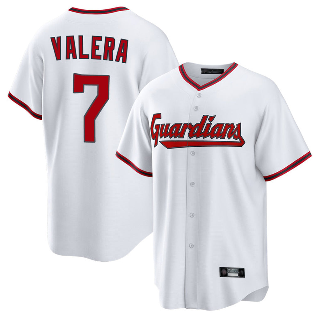 C.Guardians #7 George Valera Player White Game Home Gdoa Stitched Jerseys