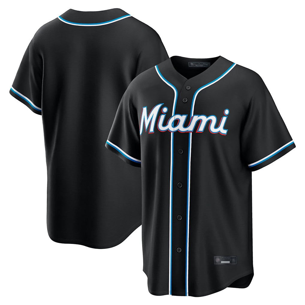 M.Marlins ## Marlins Blank Player Black Fashion Out Home Game Gdoa Stitched Jerseys