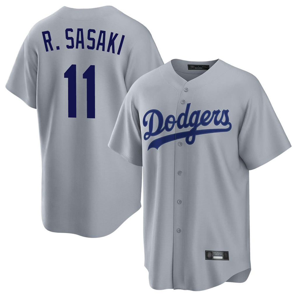 LA.Dodgers #11 Roki Sasaki Player Gray Game Gdoa Stitched Jerseys