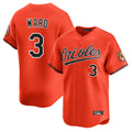 B.Orioles #3 Taylor Ward Player Orange Limited Home Game Gdoa Stitched Jerseys