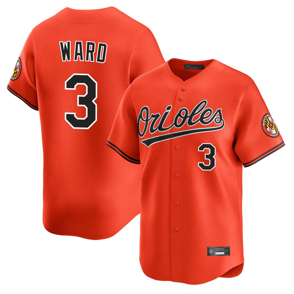 B.Orioles #3 Taylor Ward Player Orange Limited Home Game Gdoa Stitched Jerseys