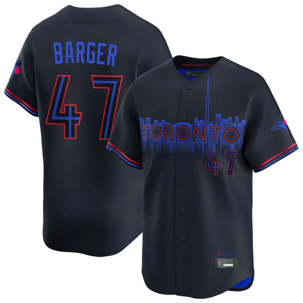 T.Blue Jays #47 Addison Barger Player Black&Blue City Connect Limited Stitched Jerseys